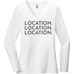 Charcoal Location Location Location - Long Sleeve Women's T-Shirt