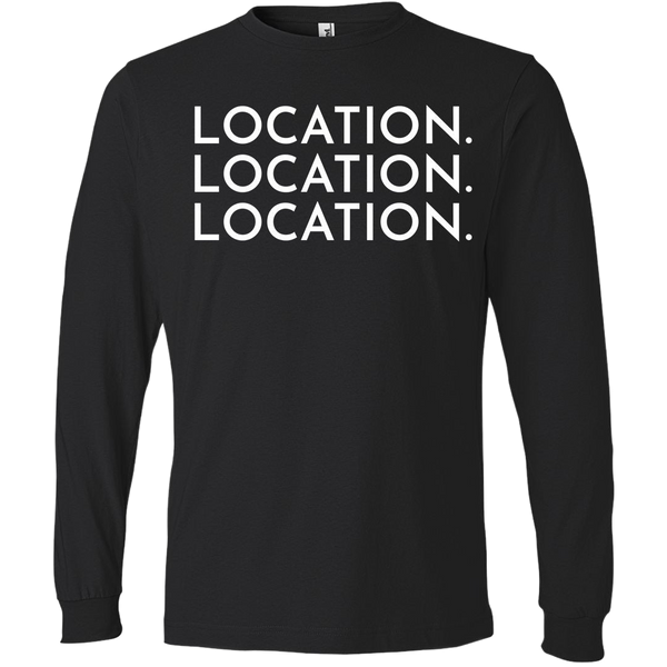 White Location Location Location - Long Sleeve Men's T-Shirt