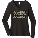 Gold Location Location Location - Long Sleeve Women's T-Shirt
