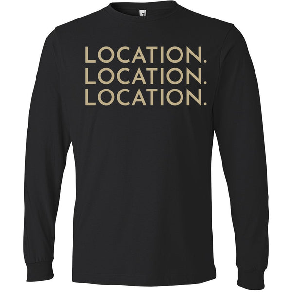 Gold Location Location Location - Long Sleeve Men's T-Shirt