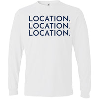 Navy Location Location Location - Long Sleeve Men's T-Shirt