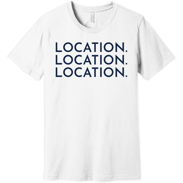 Navy Location Location Location - Short Sleeve Men's T-Shirt