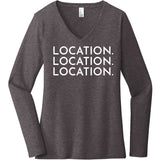 White Location Location Location - Long Sleeve Women's T-Shirt