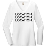 Black Location Location Location - Long Sleeve Women's T-Shirt