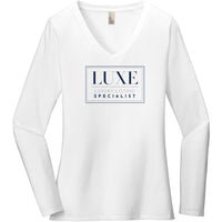 Navy Luxe Logo - Long Sleeve Women's T-Shirt