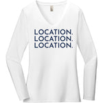 Navy Location Location Location - Long Sleeve Women's T-Shirt