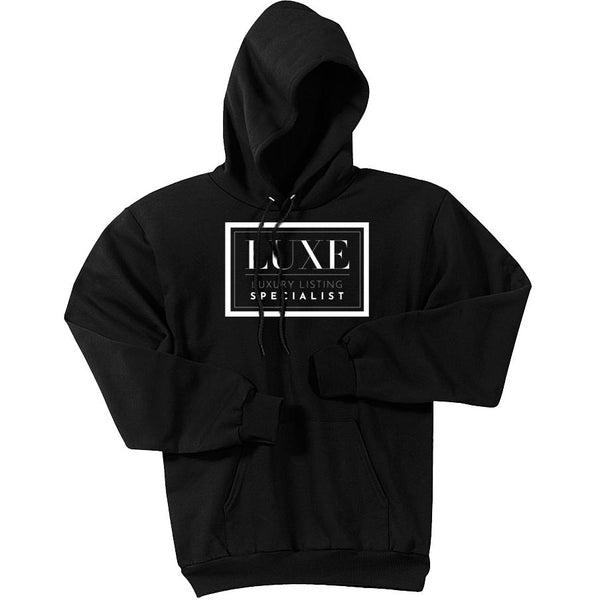 White Luxe Logo - Pullover Hooded Sweatshirt